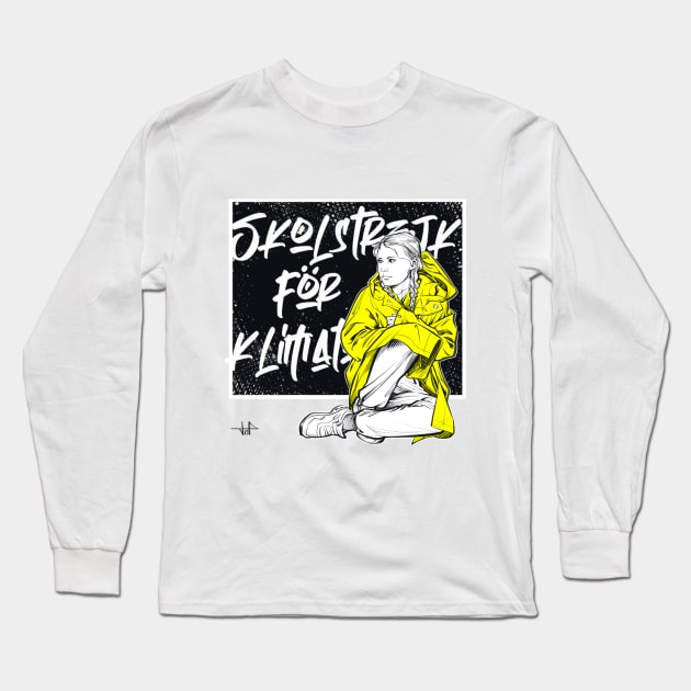 Greta Thunberg Long Sleeve T-Shirt by Livia Pastore